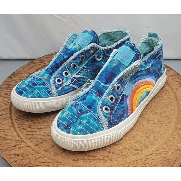 Blowfish Malibu Playwire-F-T Sneakers Blue Tie Dye Size 7 Slip-On - Picture 8 of 13